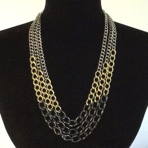 Trendy Gold and Silver Chain Necklace
